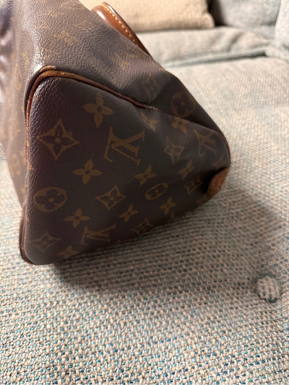 Louis Vuitton Monogram Canvas Satchel in Brown with Tan Handles - Picture 7 of 8